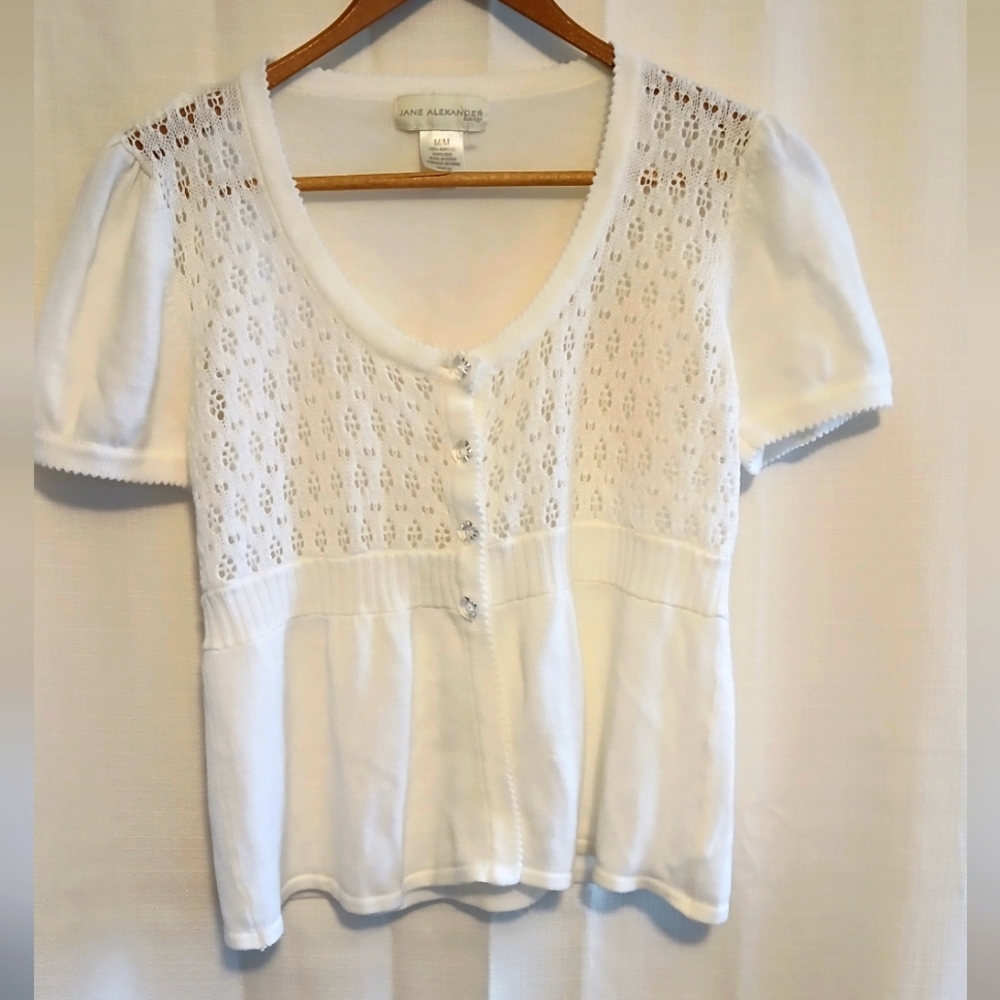 Vintage White Peplum Top